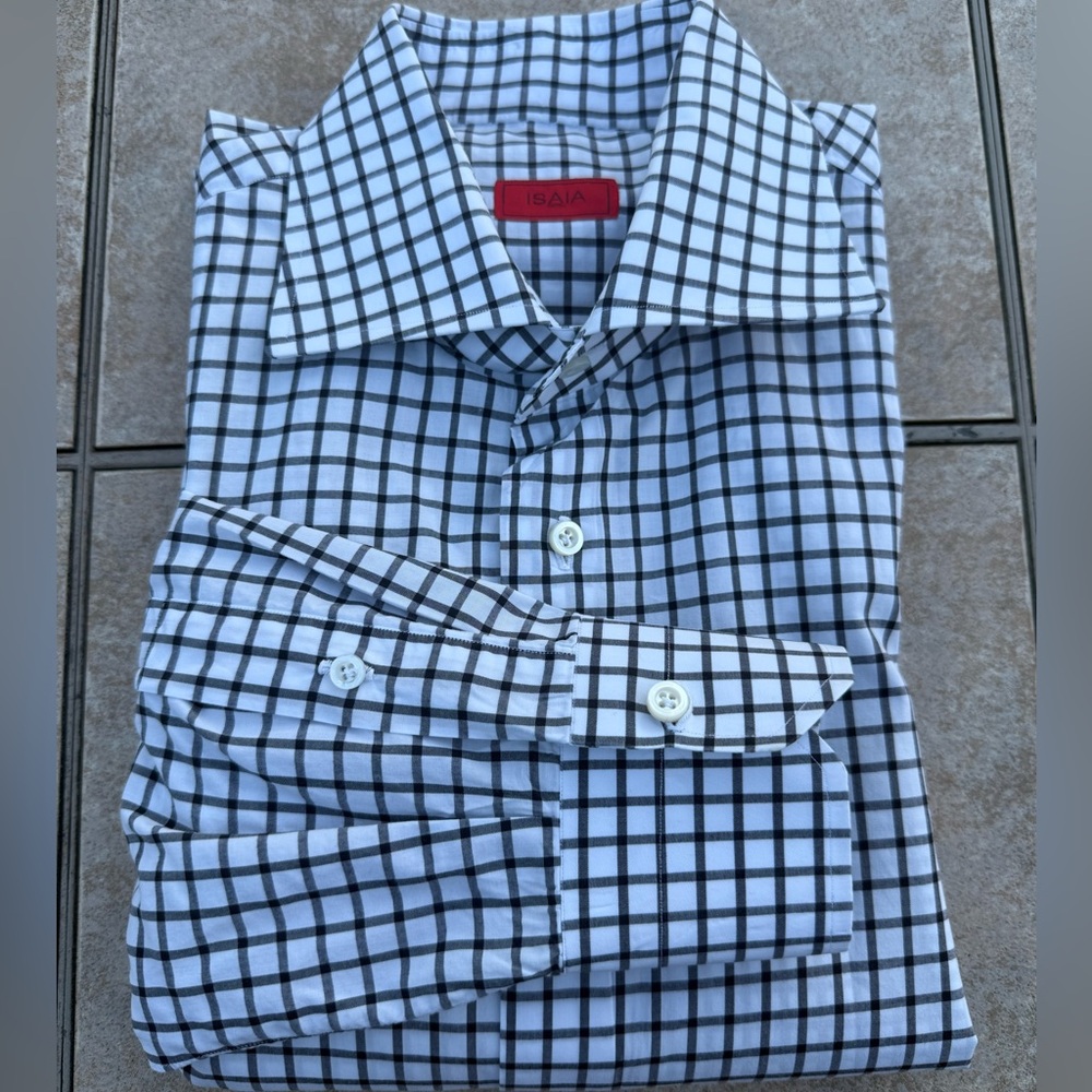 ISAIA Napoli plaid  long sleeve button-up shirt